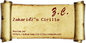 Zakariás Cirilla névjegykártya